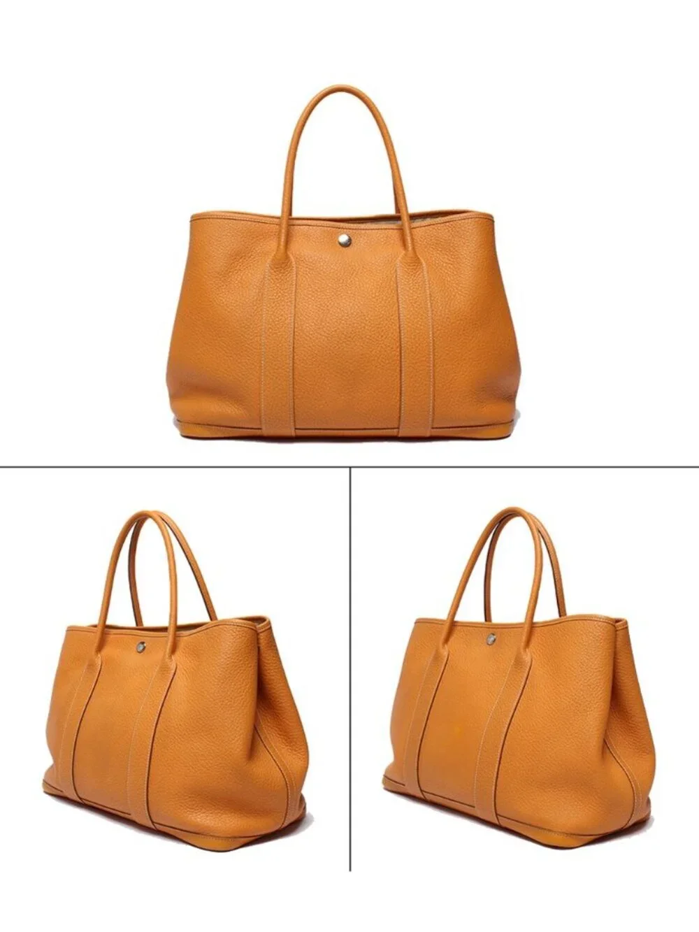 Hermes Tote Bag Silver Garden Party PM 36 Taurillon Clemence